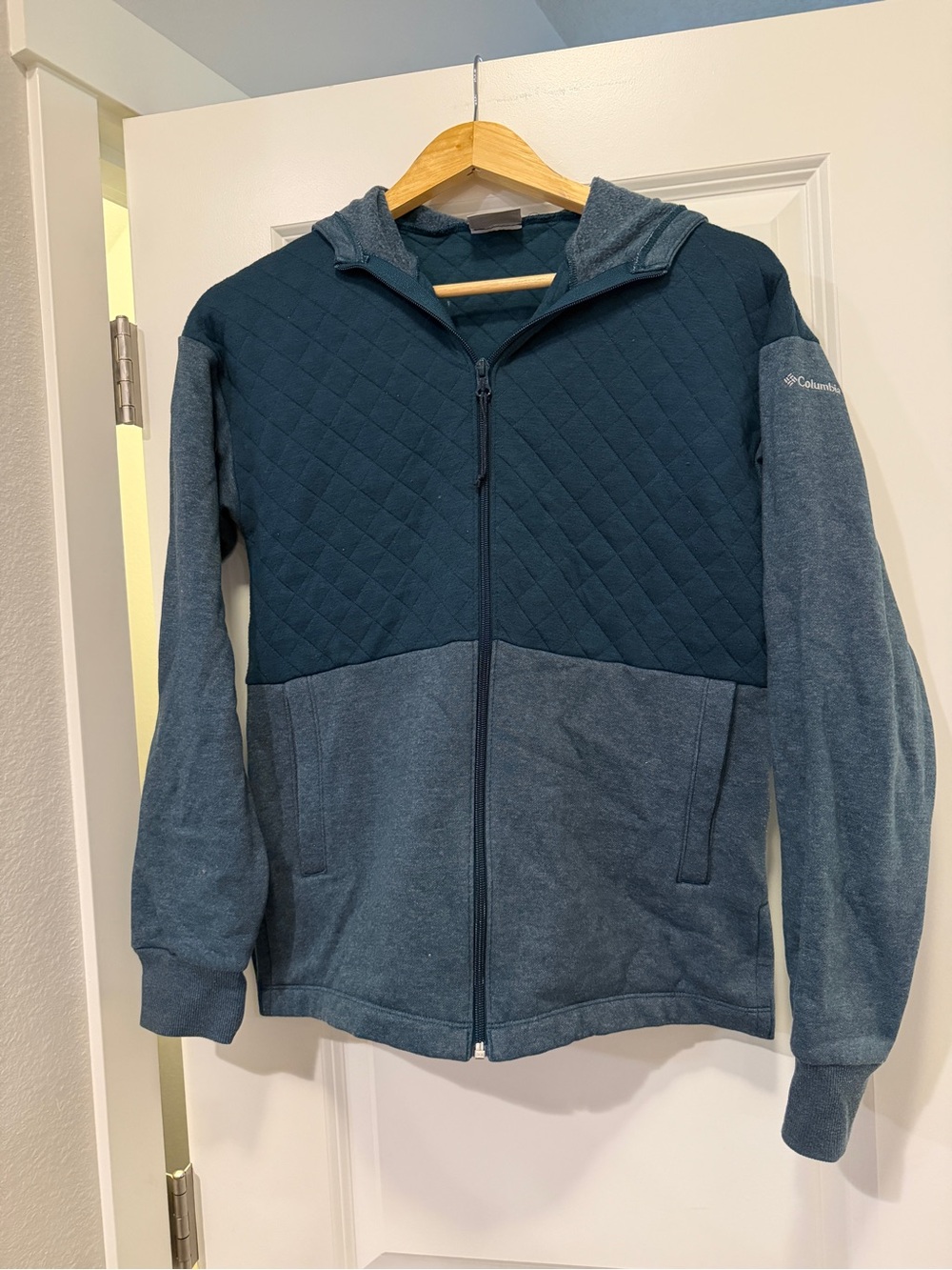 Columbia Kids Blue Quilted & Heathered Full-Zip Hoodie